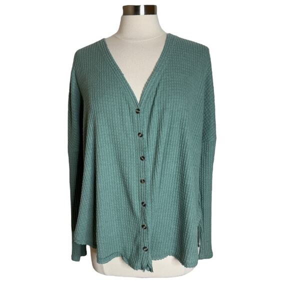 Urban Outfitters Out From Under Jojo Button Front‎ Waffle Knit Top Women’s Small - Picture 9 of 9